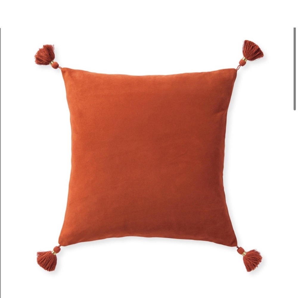 NWT Serena & Lily Eva Tassel Terracotta Pillowcase